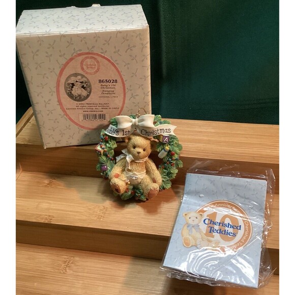 Cherished Teddies Ornament Baby's 1st Christmas  #865028 Undated On Ornament - Picture 1 of 13